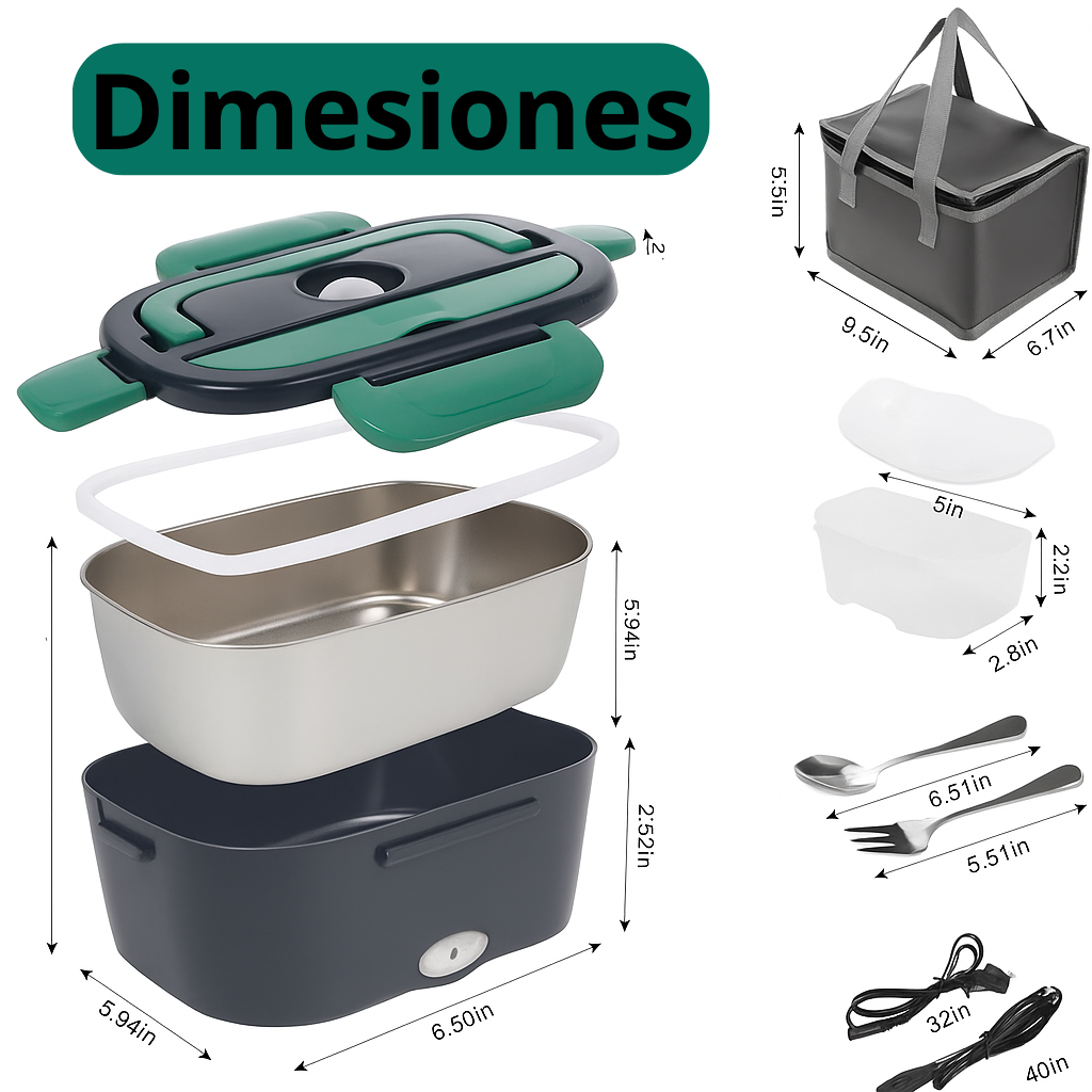 Lonchera Eléctrica Portátil acero